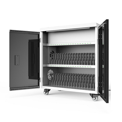Trole de carregamento de carregamento esperto do armário do carro de Digitas Ipad horizontalmente 32 USB dos portáteis da tabuleta para escolas
