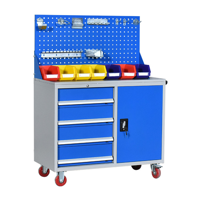 Armário de ferramentas móvel do armário do trole da ferramenta ajustado com gavetas e mão para o uso da garagem da oficina