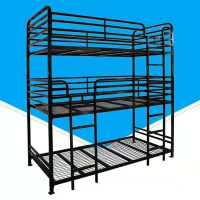 Quadro de metal preto Cama tripla Cama de 3 camadas de aço para casa Mobiliário de negócios Fábrica da China