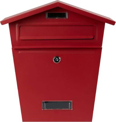 Caixa de correio de metal com revestimento em pó montada na parede para jardins de vilas ao ar livre e serviços postais