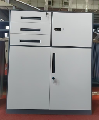 Armário de arquivos de aço de baixo com design de lado estreito Armário de armazenamento de documentos de escritório de metal para arquivos e suprimentos de escritório