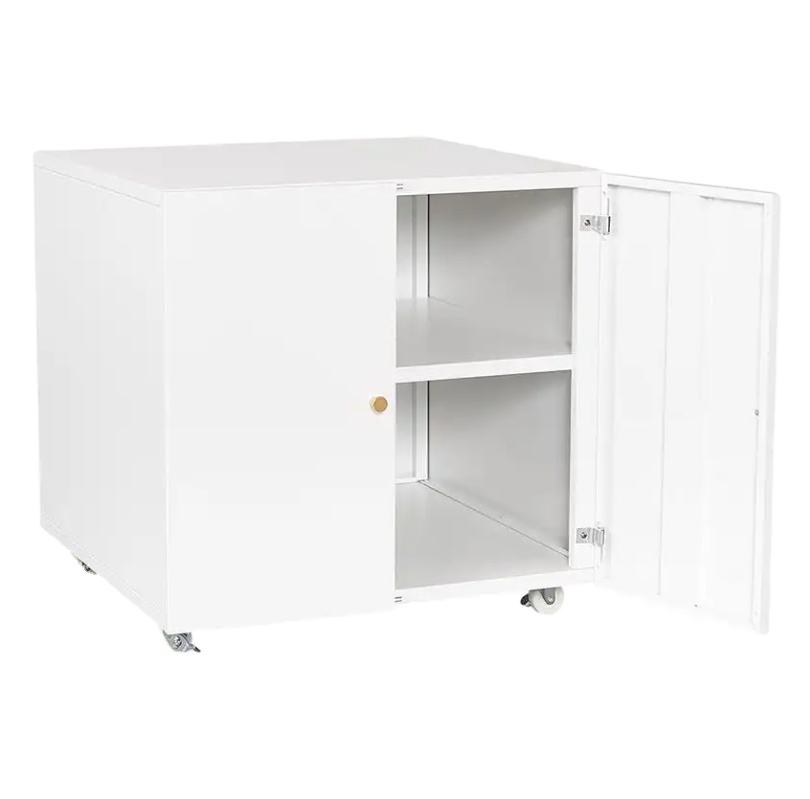 Armário de gaveta de aço com porta dupla de estilo moderno, armário de impressora com portas de enrolar, para colocar impressoras