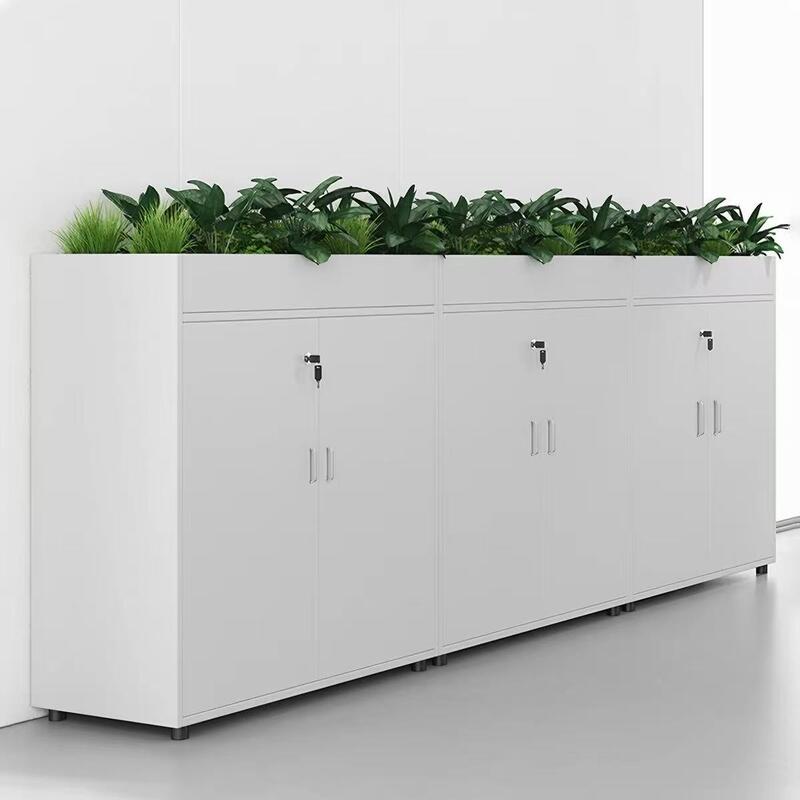 Armário de Plantação de Aço Unidade superior com 3 espaços de plantação individuais Estante de exibição de pote de flores de metal moderno para decoração de jardim doméstico interior